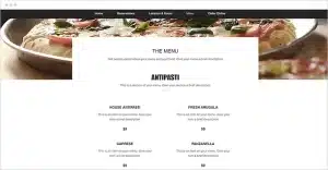 About section of a restaurant website About section of a restaurant website