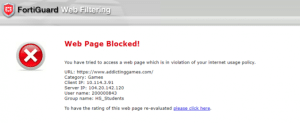 What websites are blocked at school?