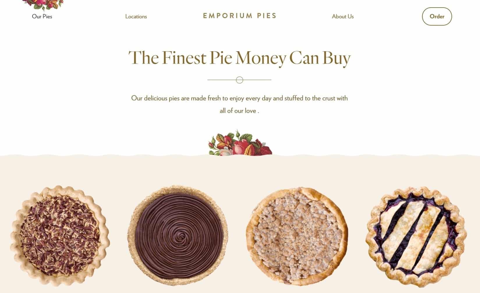 What should be included in a baking website?
