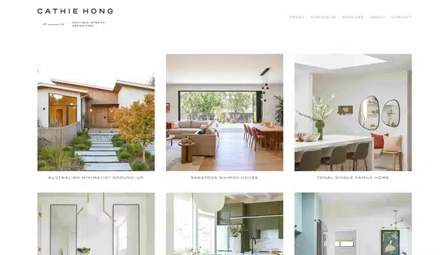What should an interior design website include?