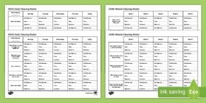 What is the daily 6 cleaning checklist?