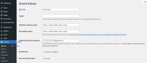 change my website settings?