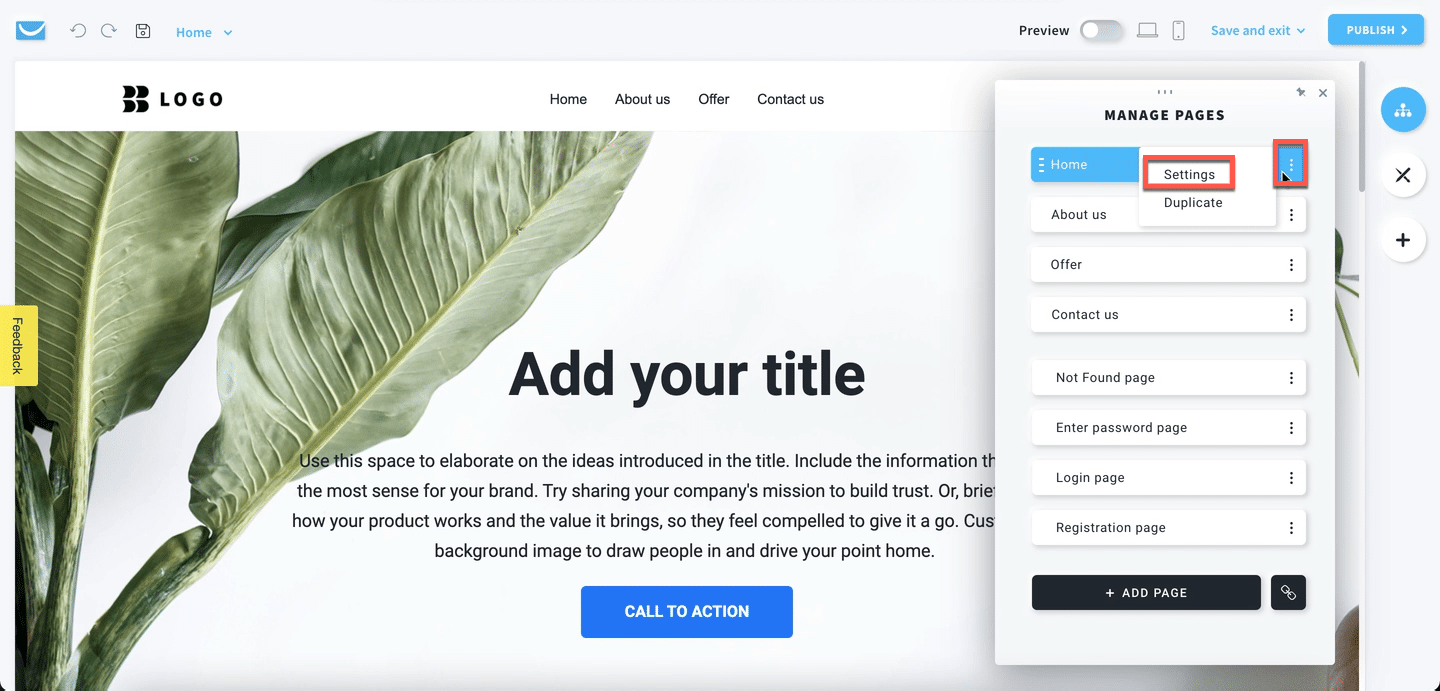 How do I change my website settings?